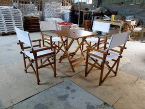 HE-2052, Wooden Garden or Patio Director Chairs And Table Set hardwood outdoor director garden set