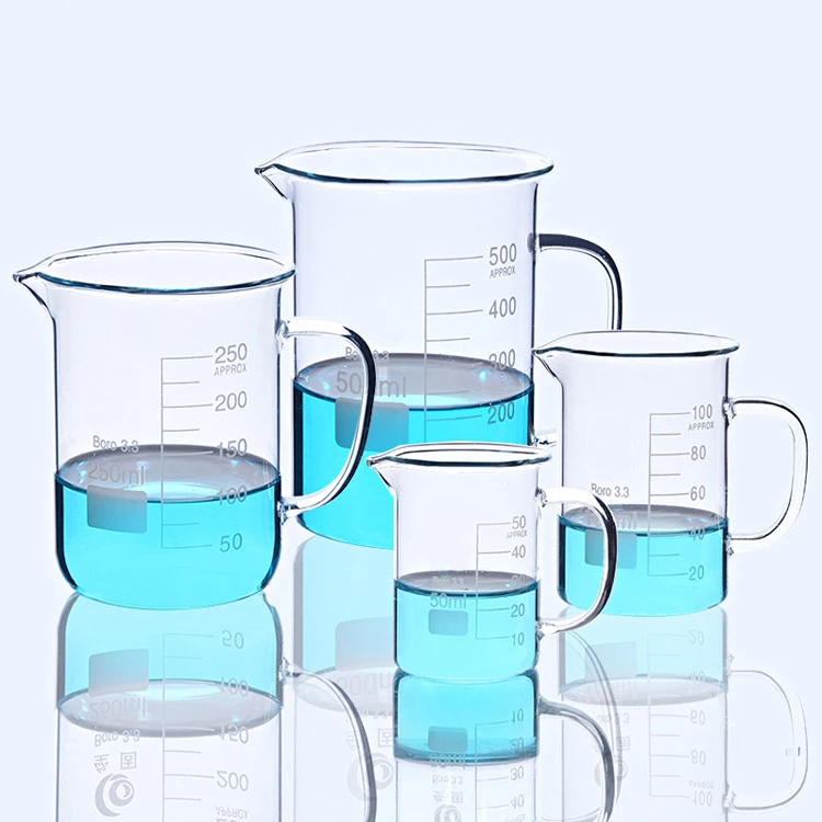 Heat Resistant Pyrex Lab Glassware  Borosilicate 3.3 Glass Beaker with Handle