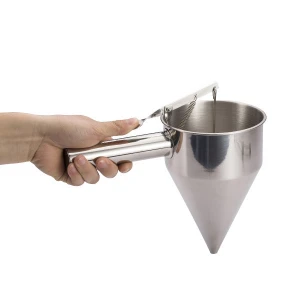 Heavy Duty Stainless steel waffle cake batter dispenser funnel with handle