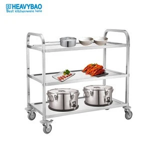 Heavybao Stainless Steel Hotel Food Cleaning Service Trolley Push Cart