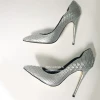 HeelTalk handmade very luxury quality 11.5cm high heel leather outsole sliver python skin women dress shoes