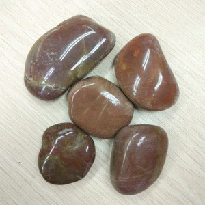 High polished mixed color pebble stone for landscaping / paving / decoration