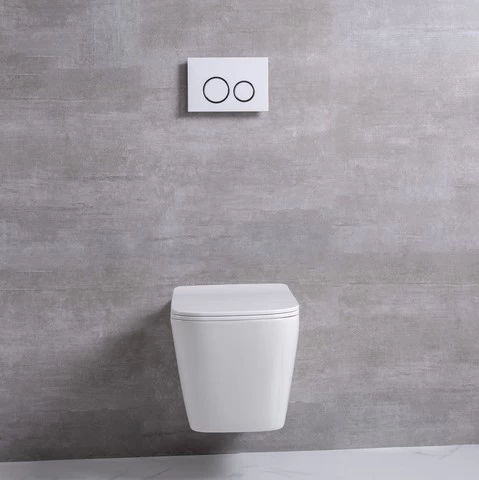 High quality bathroom square wall mounted WC Rimless with UF seat cover Hanging Toilette ceramic wall hung toilet