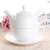 Import High Quality Plain White Porcelain Tea for One Teapot and Cup from China