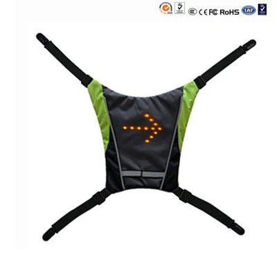 High Reflective safe light cycling trekking rucksack bag, Hi Vis LED turn signal backpack with wireless remote control function