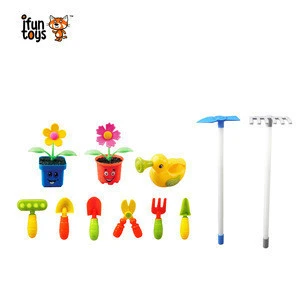 Hoe Shovel Scissor Beach clay digger harrow farming tools rake little gardener set plastic garden flower plant toy for kids