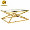 Home furniture living room sets modern high quality glass centre table gold coffee table for sale