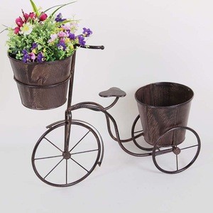 home patio outdoor decorative metal pot garden bicycle flower planter