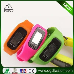 Hot sale 3D sensor silicone band ankle/ wristband pedometer
