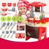 Hot Sale New Kid Pretend Play Little Chef Plastic Kitchen Cooking Play Set Toys