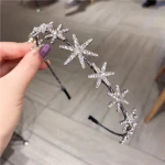 Hot Sale Retro Hairband Headdress Crystal Diamond Headband Star Moon Hairband Female Fine Hair Accessories