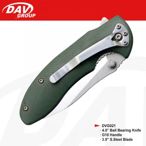 Hot sale satin treatment stainless steel blade and G10 handle knife for outdoor hunting
