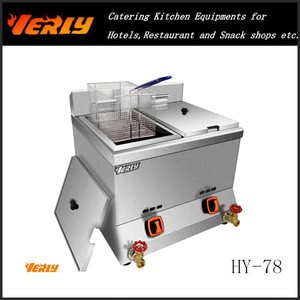 Hot sale stainless steel double 12L deep tank table top Gas Fryer HY-78