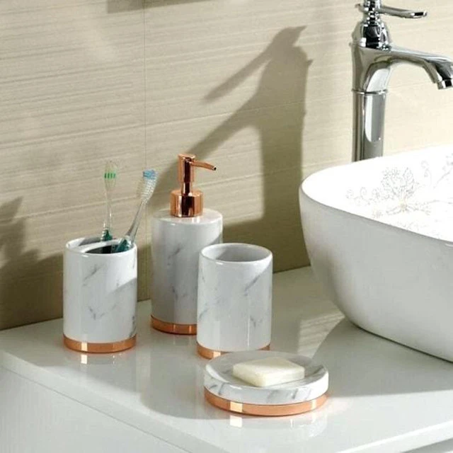 Hot Sale White Special Design Accessory, Wholesale Bathroom Marble Set/
