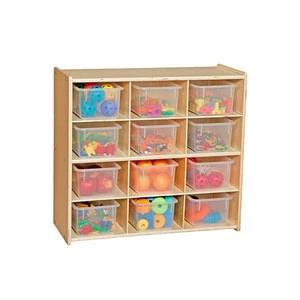 Hot Sale Wood Box Furniture With Plastic Box Children Toys Storage Cabinets