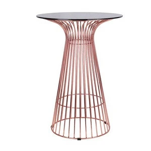 hot sales good quality round glass metal wire dining high bar table furniture