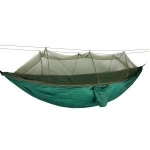 Hot sell custom travel outdoor Double person portable parachute nylon camping hanging sleeping bed hammock with mosquito net