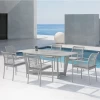 Hot Sell Metal Aluminum Waterproof  Garden Hotel Outdoor Dinning Chairs And Table Sets Modern