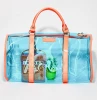 Hot selling holographic waterproof duffel bag, clear pvc duffel bag organizer