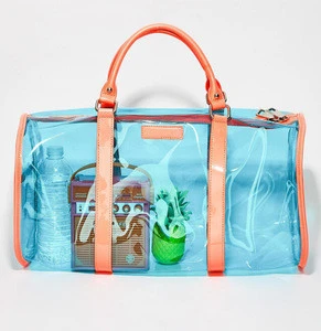 Hot selling holographic waterproof duffel bag, clear pvc duffel bag organizer