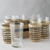 Hot selling natural seagrass kitchen accessories set of 6 cup holder Table Decoration &amp; Accessories