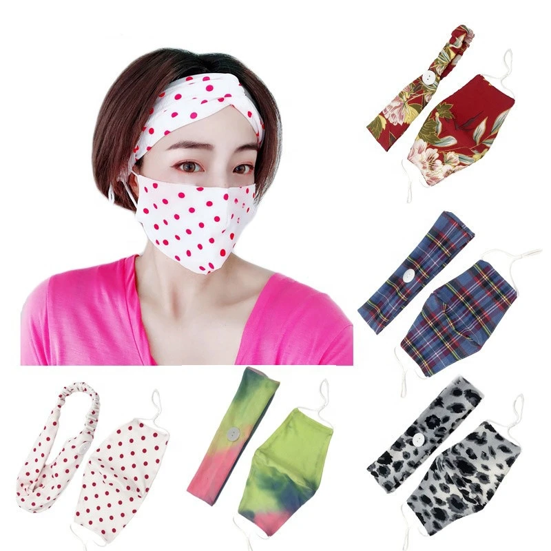 Hot selling protect button headband maskes prevent hairband For ladies