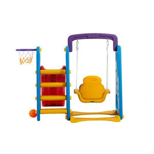 Household combination slide and swing toys indoor kids plastic swing slide set