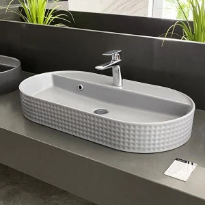 HUIDA 800mm Size  Countertop Lavatory Art vanity Ceramic Bathroom Wash Basin