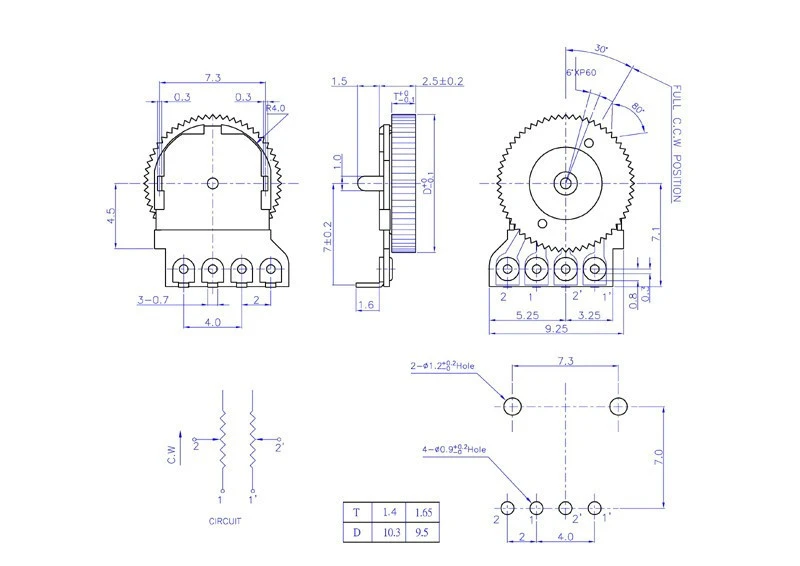 HW-06G1 super thin rotary potentiometer thumb wheel potentiometer dual potentiometer horizontal type