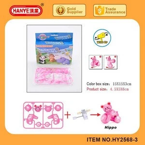 HY2568-3 ABS DIY Assembly Hippo Wind up Toys