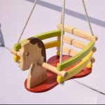 Indoor outdoor Baby Infant Toys Horse Swing Wood