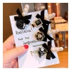 INS customize New Design Creative Hot Sale Pearl Hairclips with black bowknot lace Hair Clip