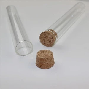 JD Customized Flat Bottom Glass Test Tube with Cork Stopper