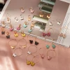 JUHU New fashion and popular color butterfly earrings personality creative acrylic butterfly earrings alloy jewelry for women
