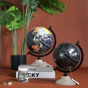 K&amp;B Modern style custom black home decorative Christmas gift plastic desk table world earth globe