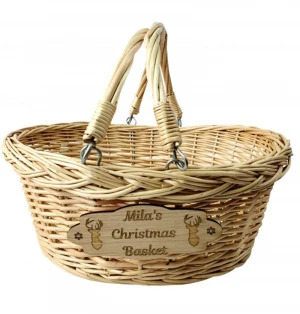Kids Empty Woven Wicker Gift Hamper Christmas storage Basket