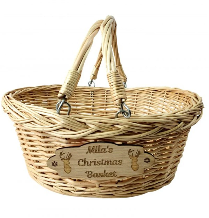 Kids Empty Woven Wicker Gift Hamper Christmas storage Basket