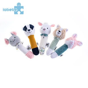 kids hanging stylish squeaker plush set soft animal toys baby rattle