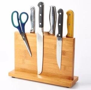 Kitchen Bamboo Magnetic Knife Set Strip Block for Knives &amp; Kitchen Tools,Knife Organizer and Holder