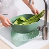 Kitchen supplies double layer vegetables and fruit drain storage basket washing and cleaning tools