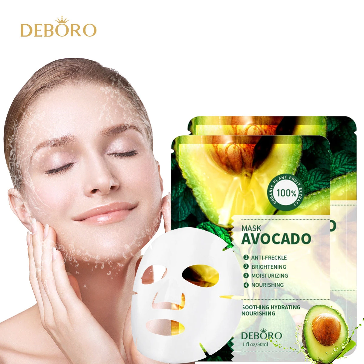 korean skincare Avocado Deep Hydration, Rejuvenate Irritated Skin mascarillas facials Freshly avocado face mask