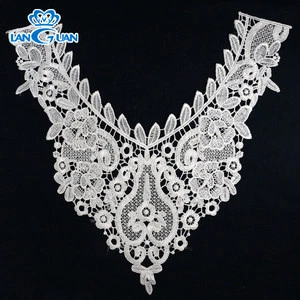 Lace trim neck cotton guipure crochet lace collar for dress and cloth