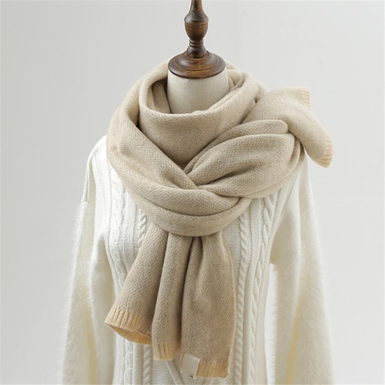 Lady Warm Thicken Soft Imitated cashmere scarf women Solid pashmina scarf shawls Wraps Knitted Wool Long Scarf