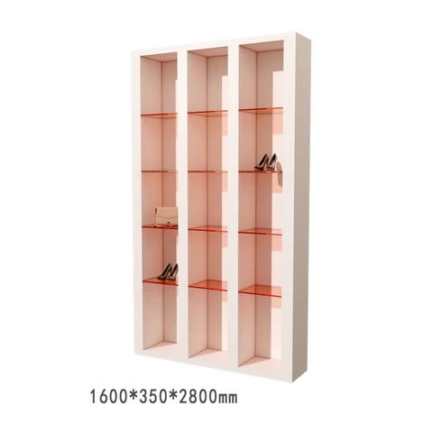 LadyS Wall Mounted Shoe Display Unit Shoe Rack For Showroom Knocked Down Design