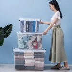 Large Thickened Plastic Storage Box Transparent Storage Box Household Cover Storage Box