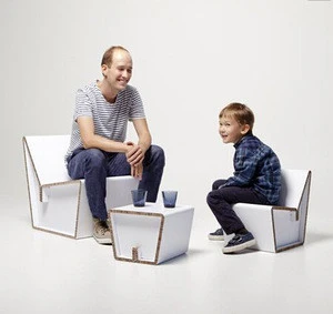 Latest design cardboard children furniture kids table and chair