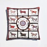 Latest Design Thick Velvet 10 Horses Cushion Cover Sofa Throw Pillow Cases