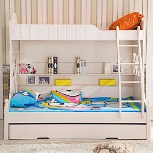 Latest Wooden Kids Bunk Bed with slide MDF kid furniture bunk beds