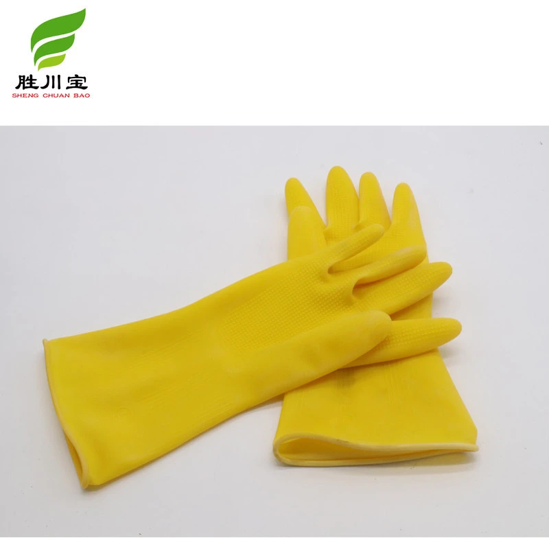 Latex Household Glove Yellow Kitchen Cleaning Household Rubber Gloves