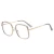 Import LBAshades  hot sell 2021 New Square women optical frame clear lens mental sunglasses frame Eyeglass frame optical from China